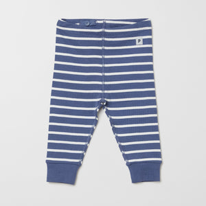 Organic Cotton Blue Baby Leggings from the Polarn O. Pyret baby collection. The best ethical baby clothes