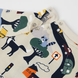 Car Print Kids Beige Sweatshirt from the Polarn O. Pyret kids collection. The best ethical kids clothes
