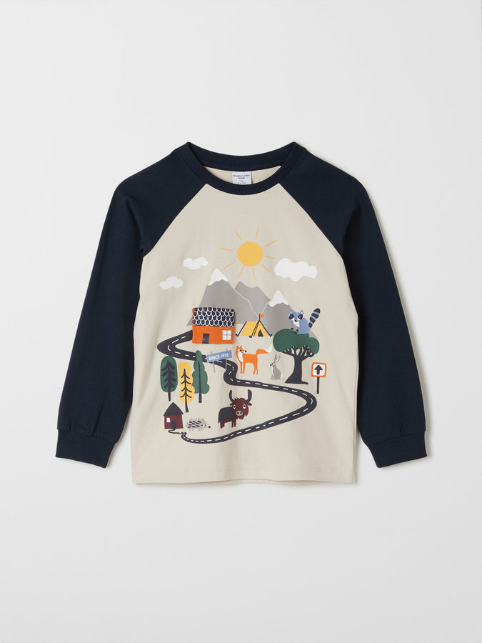 Organic Cotton Animal Print Kids Top from the Polarn O. Pyret kids collection. Clothes made using sustainably sourced materials.