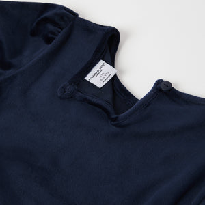 Navy Velour Kids Dress from the Polarn O. Pyret kidswear collection. The best ethical kids clothes