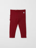 Red Organic Cotton Baby Leggings from the Polarn O. Pyret baby collection. Nordic baby clothes made from sustainable sources.
