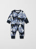 Winter Forest Cotton Baby Sleepsuit from the Polarn O. Pyret baby collection. Nordic baby clothes made from sustainable sources.