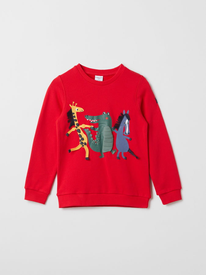 Animal Print Cotton Kids Sweatshirt from the Polarn O. Pyret kidswear collection. Ethically produced kids clothing.