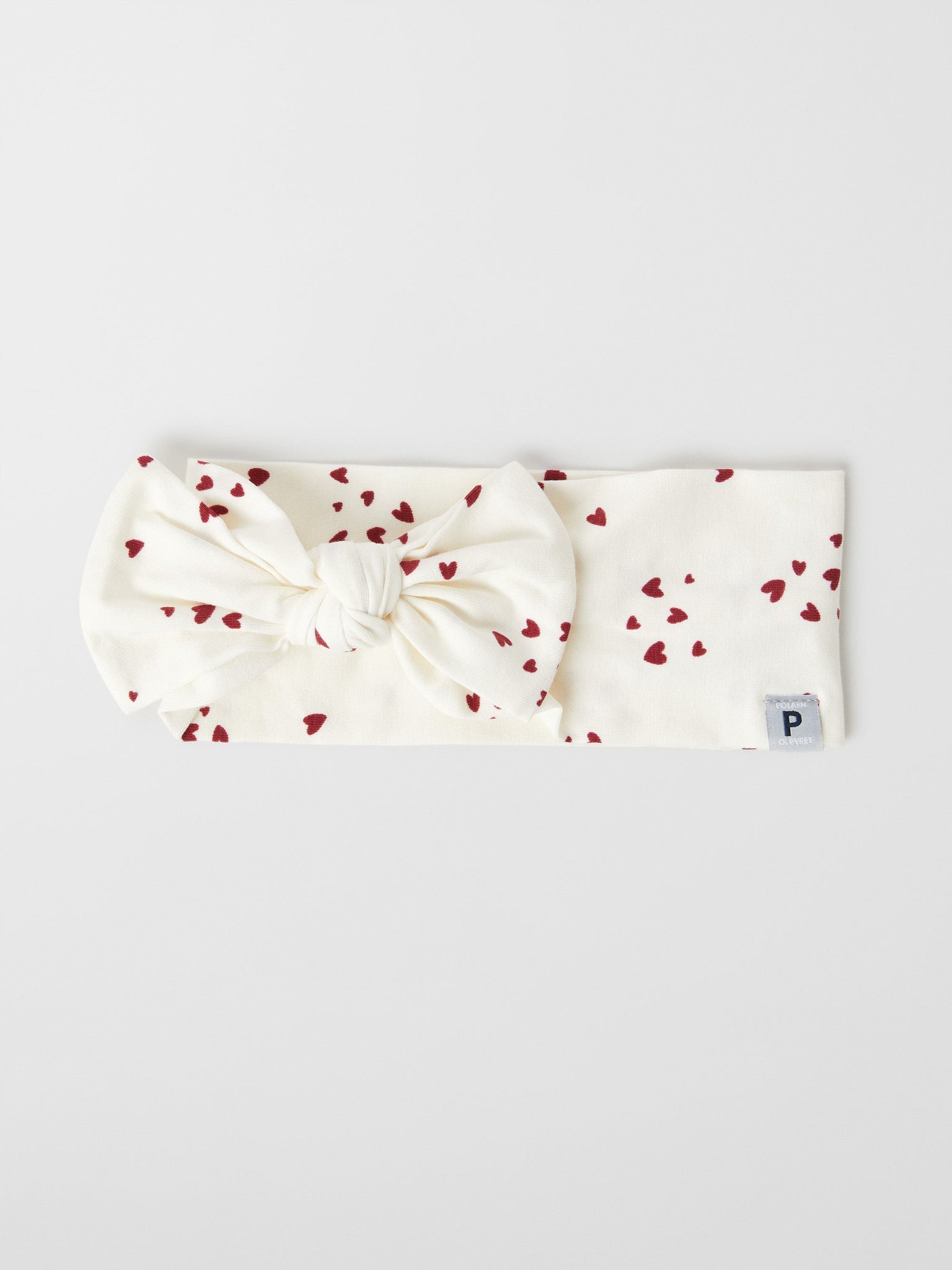 Heart Print Cotton Kids Hair Band from the Polarn O. Pyret baby collection. Nordic baby clothes made from sustainable sources.