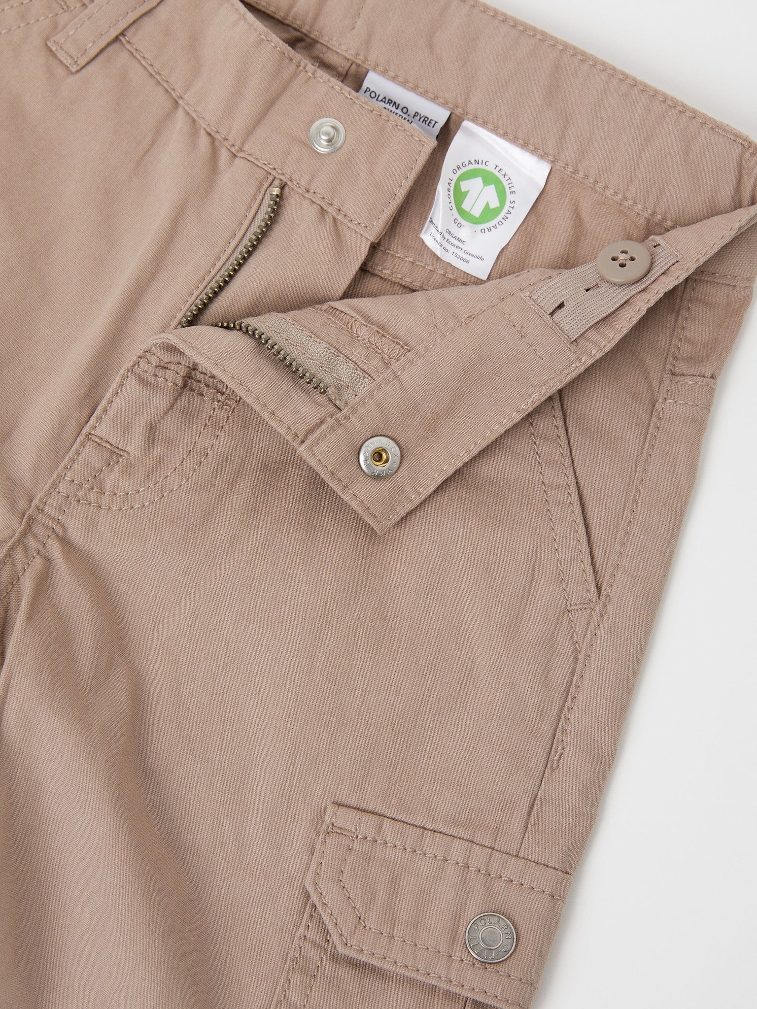 Organic Kids Cargo Shorts from the Polarn O. Pyret kidswear collection. Clothes made using sustainably sourced materials.