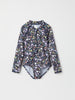 Floral Print Kids Swimsuit from the Polarn O. Pyret baby collection. Nordic kids clothes made from sustainable sources.