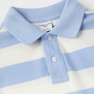 Striped Kids Polo Shirt from the Polarn O. Pyret kidswear collection. Ethically produced kids clothing.