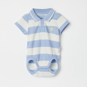 Organic Cotton Striped Polo Babygrow from the Polarn O. Pyret baby collection. Nordic kids clothes made from sustainable sources.