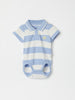 Organic Cotton Striped Polo Babygrow from the Polarn O. Pyret baby collection. Nordic kids clothes made from sustainable sources.