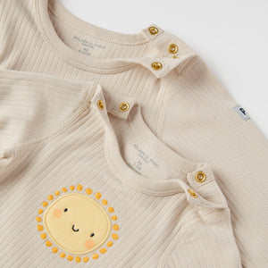 Organic Cotton Sun Appliqué Babygrow from the Polarn O. Pyret baby collection. Ethically produced kids clothing.
