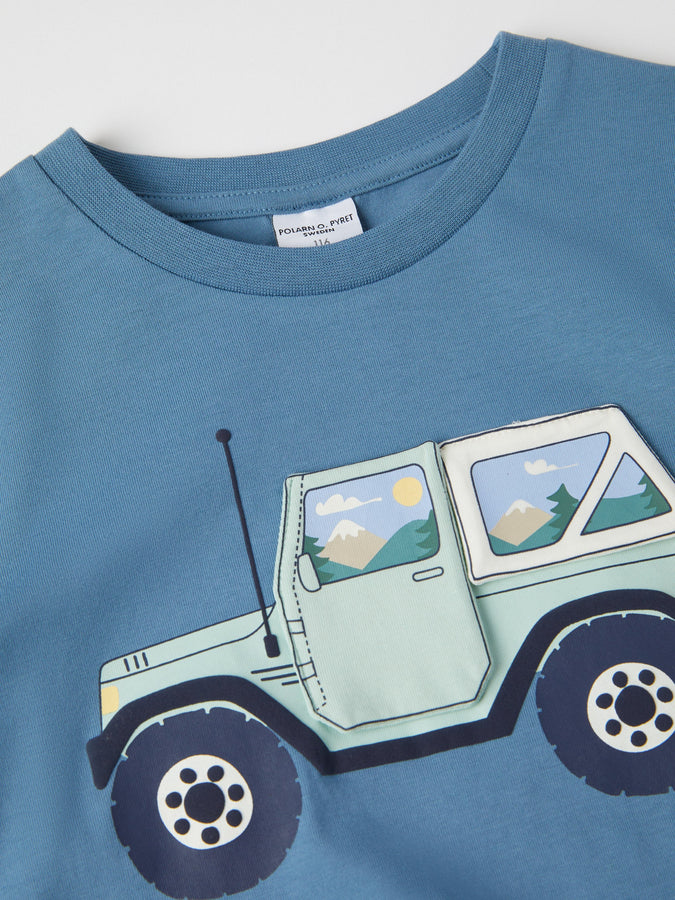 Jeep Print Kids Top from the Polarn O. Pyret kidswear collection. Ethically produced kids clothing.