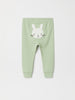 Rabbit Applique Baby Leggings from the Polarn O. Pyret baby collection. Clothes made using sustainably sourced materials.