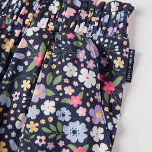 Floral Print Jersey Joggers from the Polarn O. Pyret kidswear collection. Nordic kids clothes made from sustainable sources.