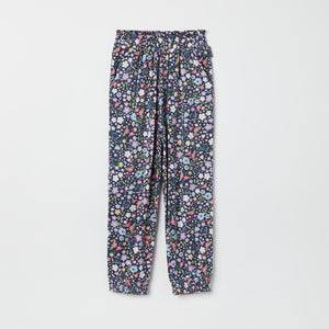 Floral Print Jersey Joggers from the Polarn O. Pyret kidswear collection. Nordic kids clothes made from sustainable sources.