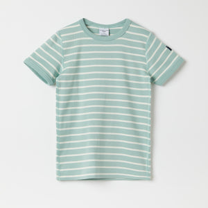 Green Striped Kids T-Shirt from the Polarn O. Pyret kidswear collection. Clothes made using sustainably sourced materials.
