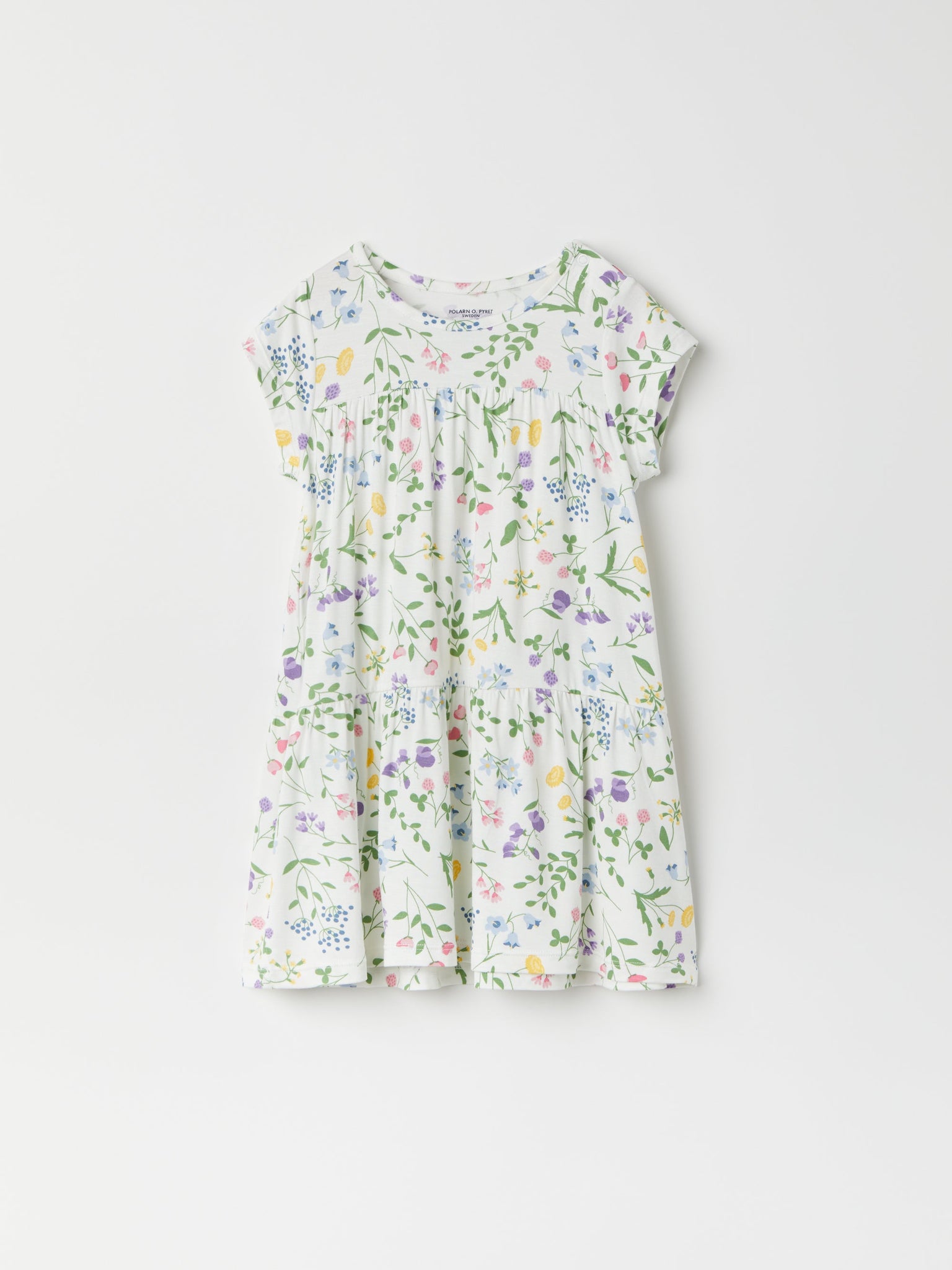 Ditsy FloralOrganic Cotton Baby Dress from the Polarn O. Pyret baby collection. Clothes made using sustainably sourced materials.