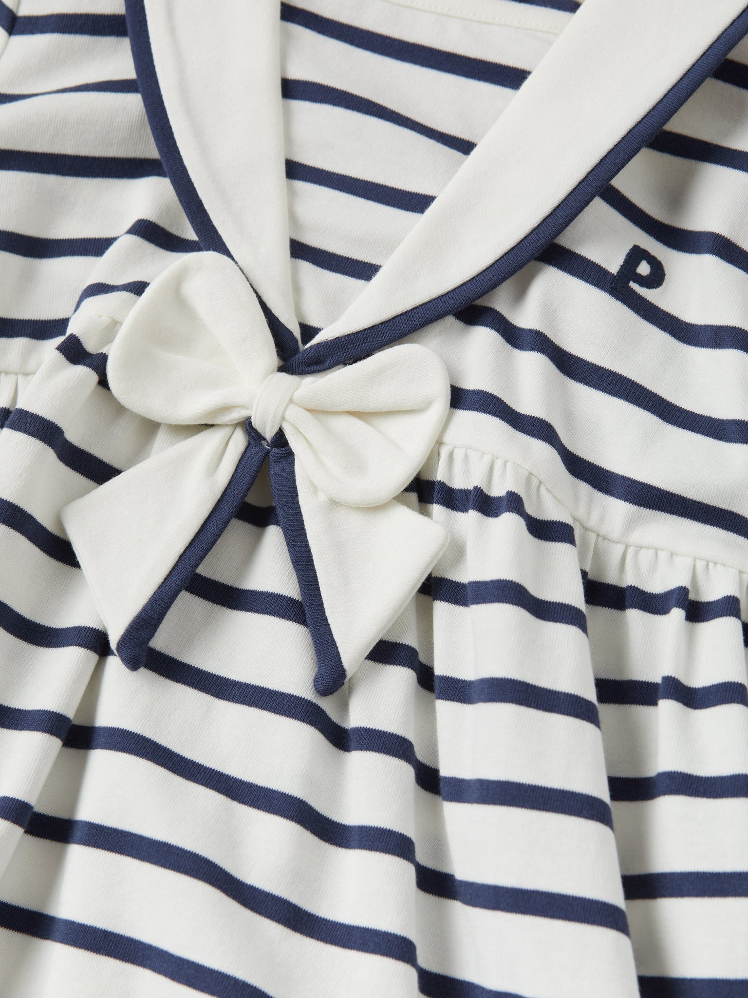 Organic Cotton Striped Baby Sailor Dress from the Polarn O. Pyret baby collection. Clothes made using sustainably sourced materials.