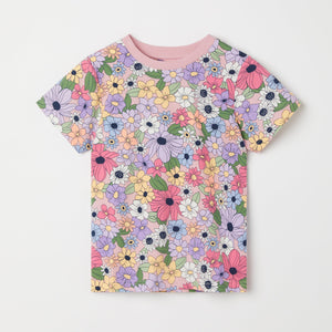Organic Floral Print Kids T-Shirt from the Polarn O. Pyret kidswear collection. The best ethical kids clothes