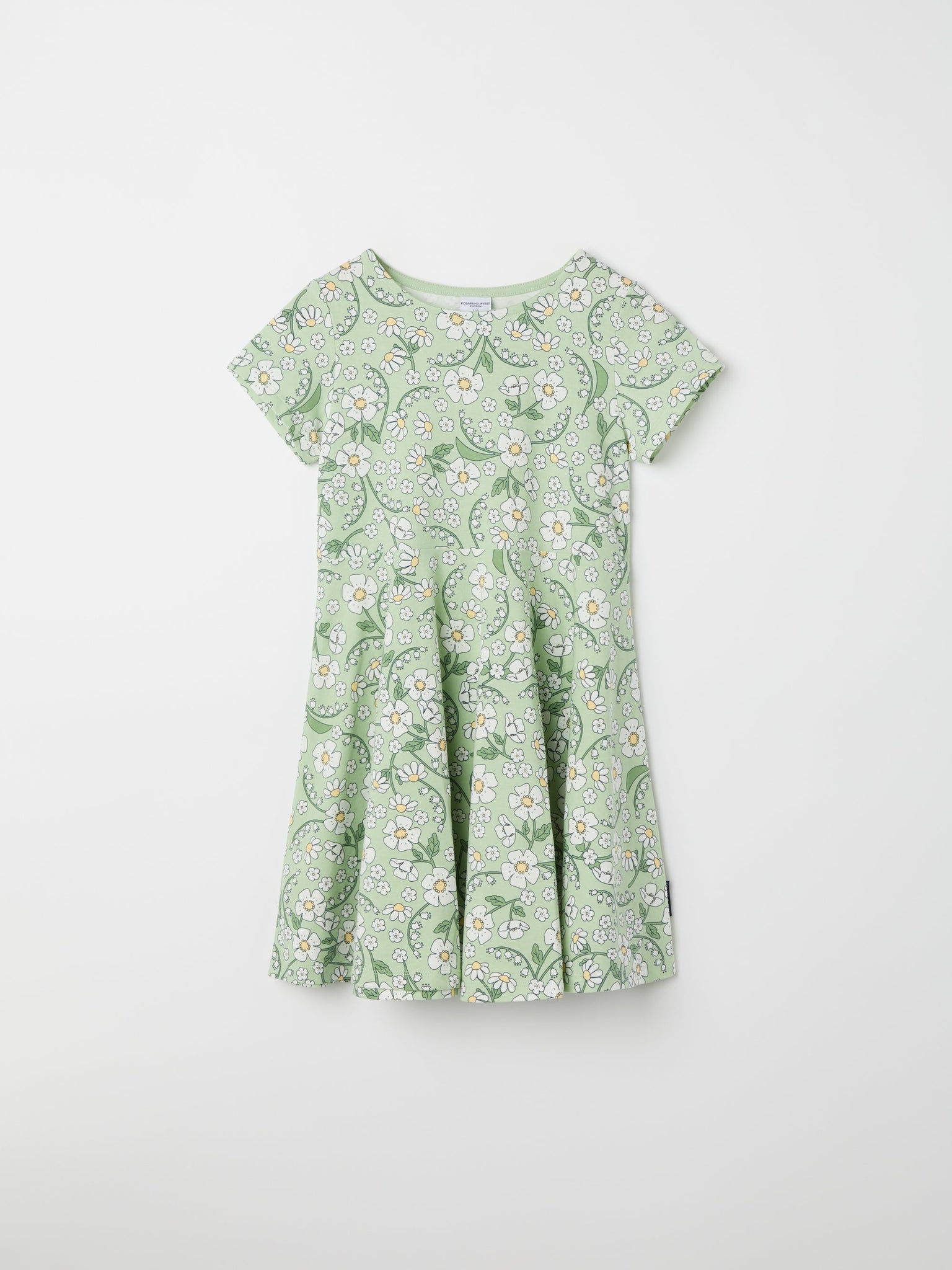 Daisy Print Kids Dress from the Polarn O. Pyret kidswear collection. Clothes made using sustainably sourced materials.
