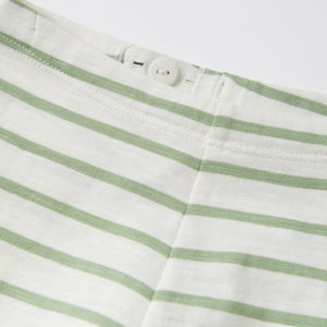 Navy Breton Stripe Baby Leggings from the Polarn O. Pyret baby collection. Ethically produced kids clothing.