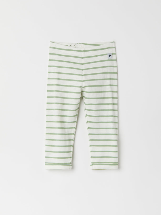 Navy Breton Stripe Baby Leggings from the Polarn O. Pyret baby collection. Ethically produced kids clothing.