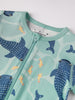 Shark Print Shortie Kids Sleepsuit from the Polarn O. Pyret kidswear collection. Ethically produced kids clothing.