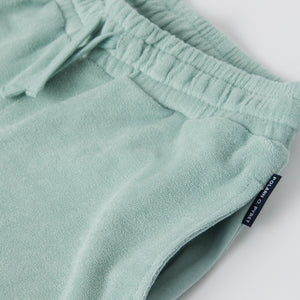 Green Terry Kids Shorts from the Polarn O. Pyret kidswear collection. The best ethical kids clothes