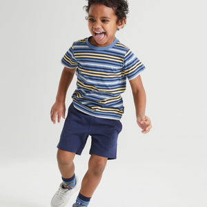 Navy Kids Cotton Jersey Shorts from the Polarn O. Pyret kidswear collection. The best ethical kids clothes