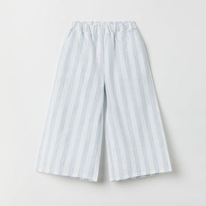 Striped Wide Leg Kids Trousers from the Polarn O. Pyret kidswear collection. Nordic kids clothes made from sustainable sources.