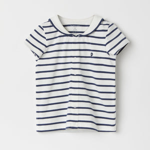 Organic Breton Stripe Baby T-Shirt from the Polarn O. Pyret baby collection. Ethically produced kids clothing.