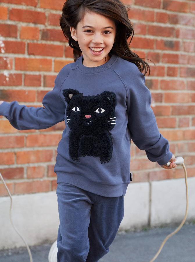 Cat Applique Kids sweatshirt