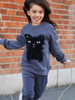 Cat Applique Kids Sweatshirt