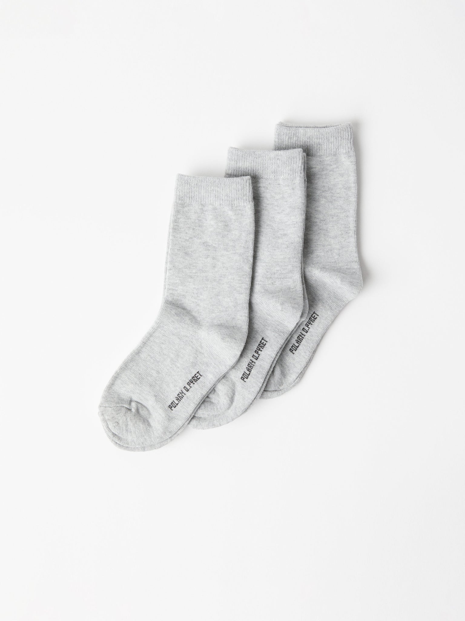 3 Pack Kids Socks Grey Unisex