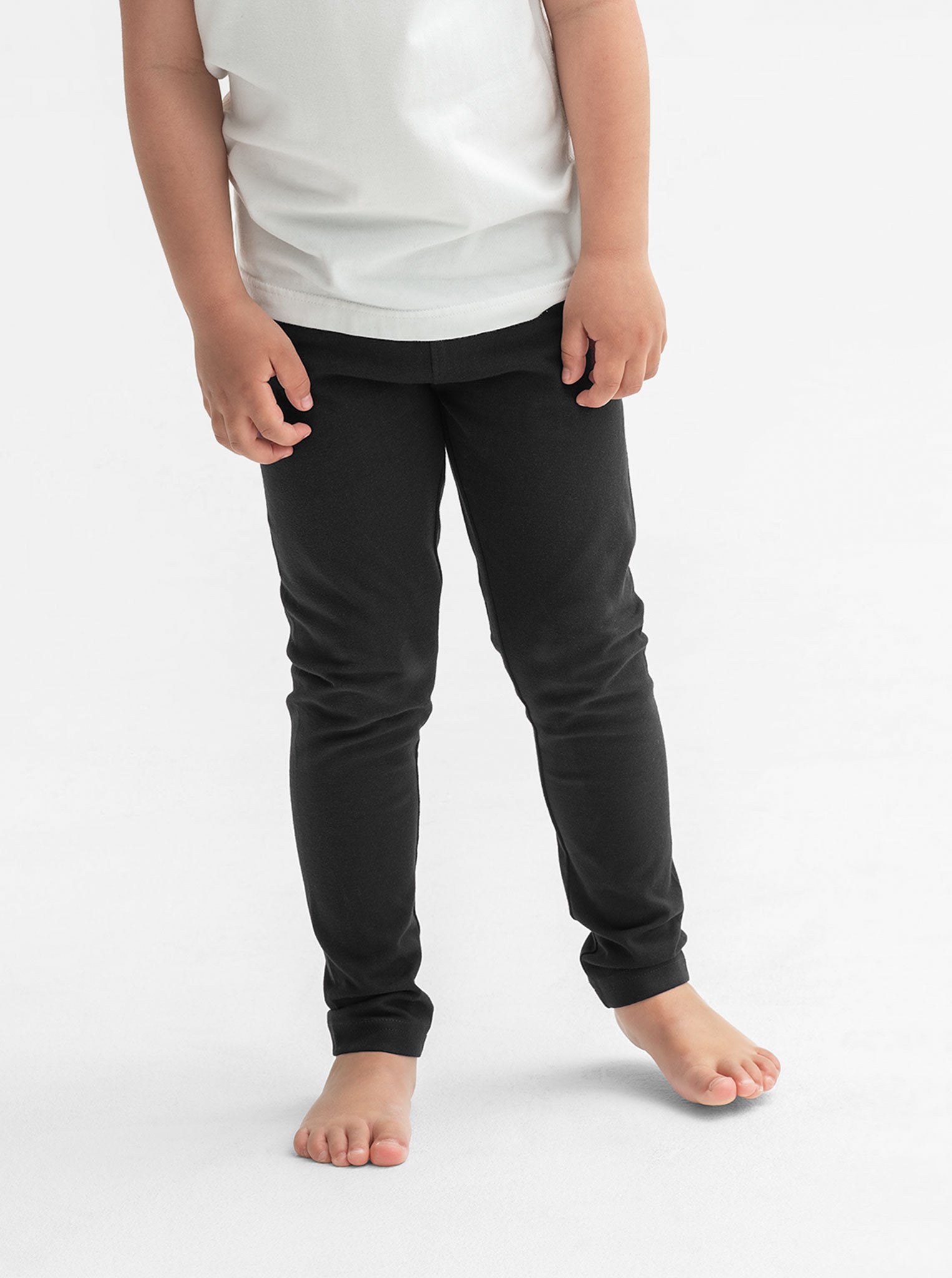 Organic cotton black kids leggings, comfortable ethical Polarn o. pyret quality 
