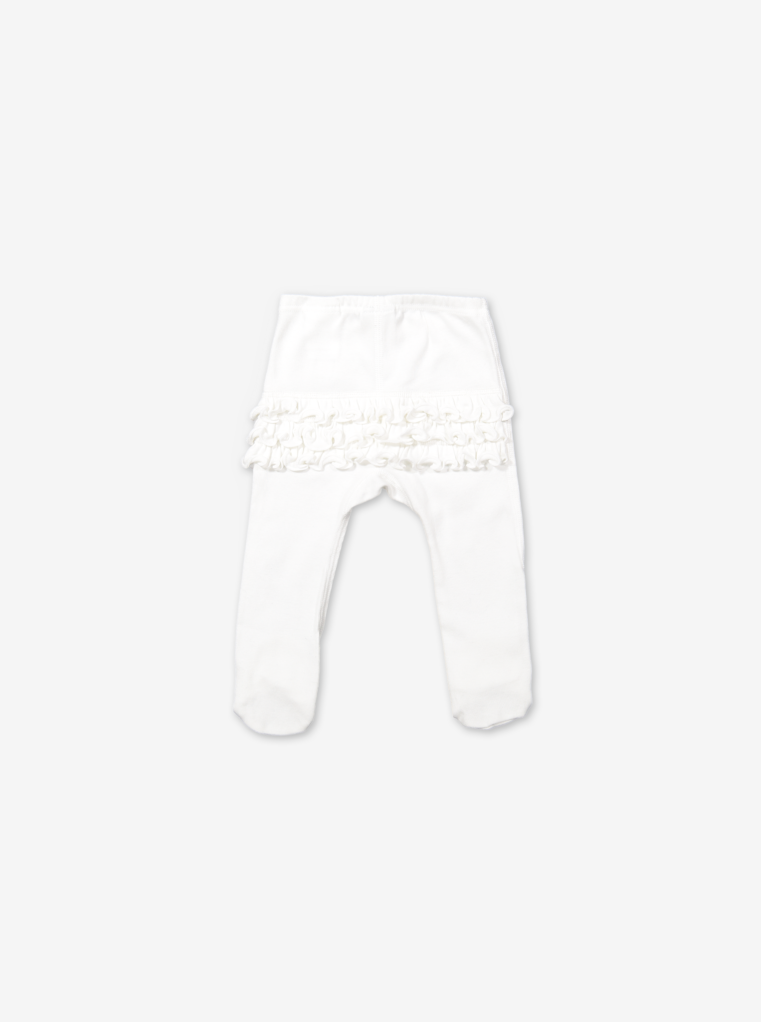 Organic Frilly Baby Tights White Girl 0-6m