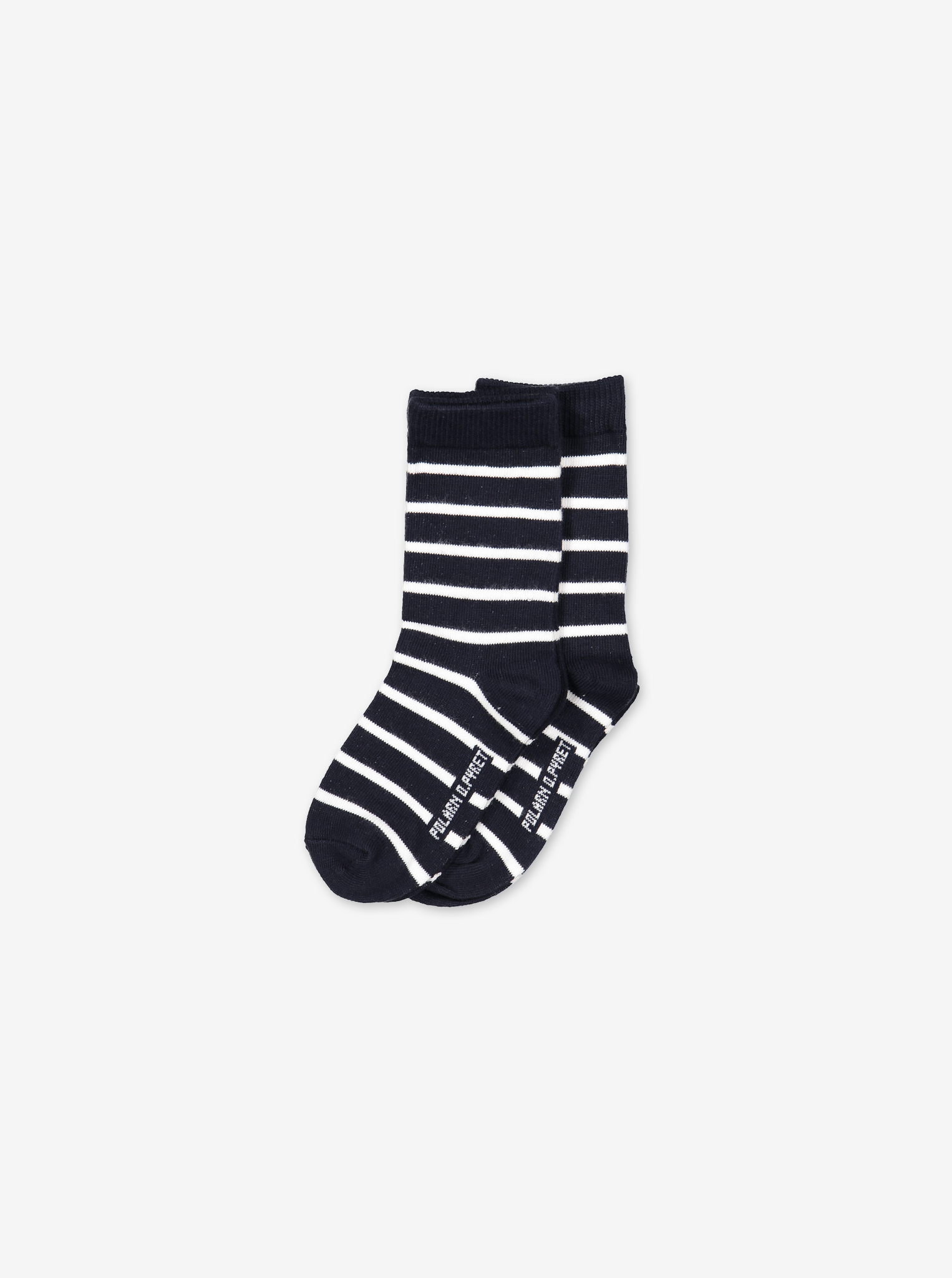 2 Pack baby Socks navy and white striped, organic cotton comfortable polarn o. pyret