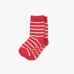 2 Pack baby Socks red and white striped, organic cotton comfortable polarn o. pyret