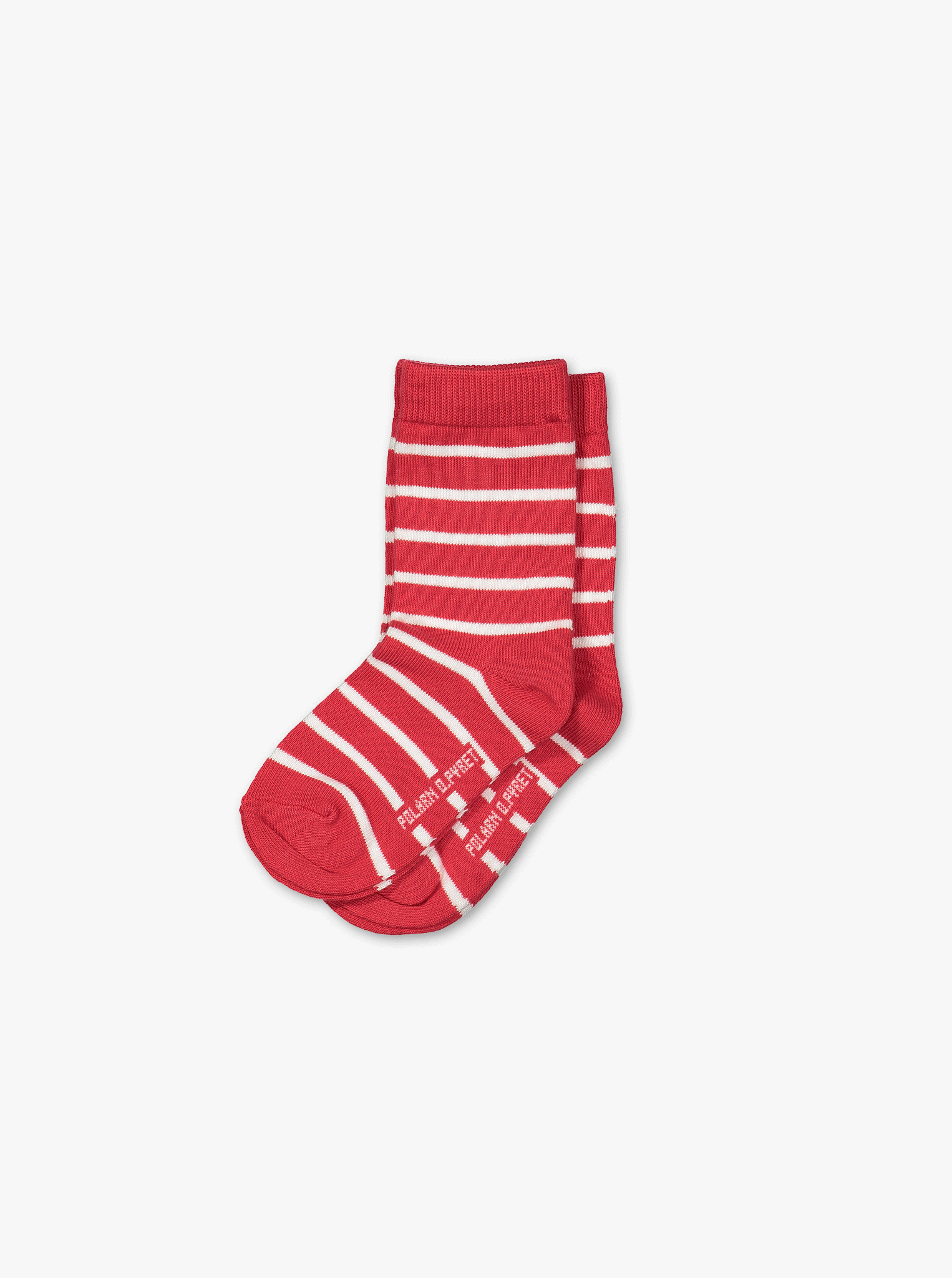 2 Pack Kids Socks red and white striped, organic cotton comfortable polarn o. pyret
