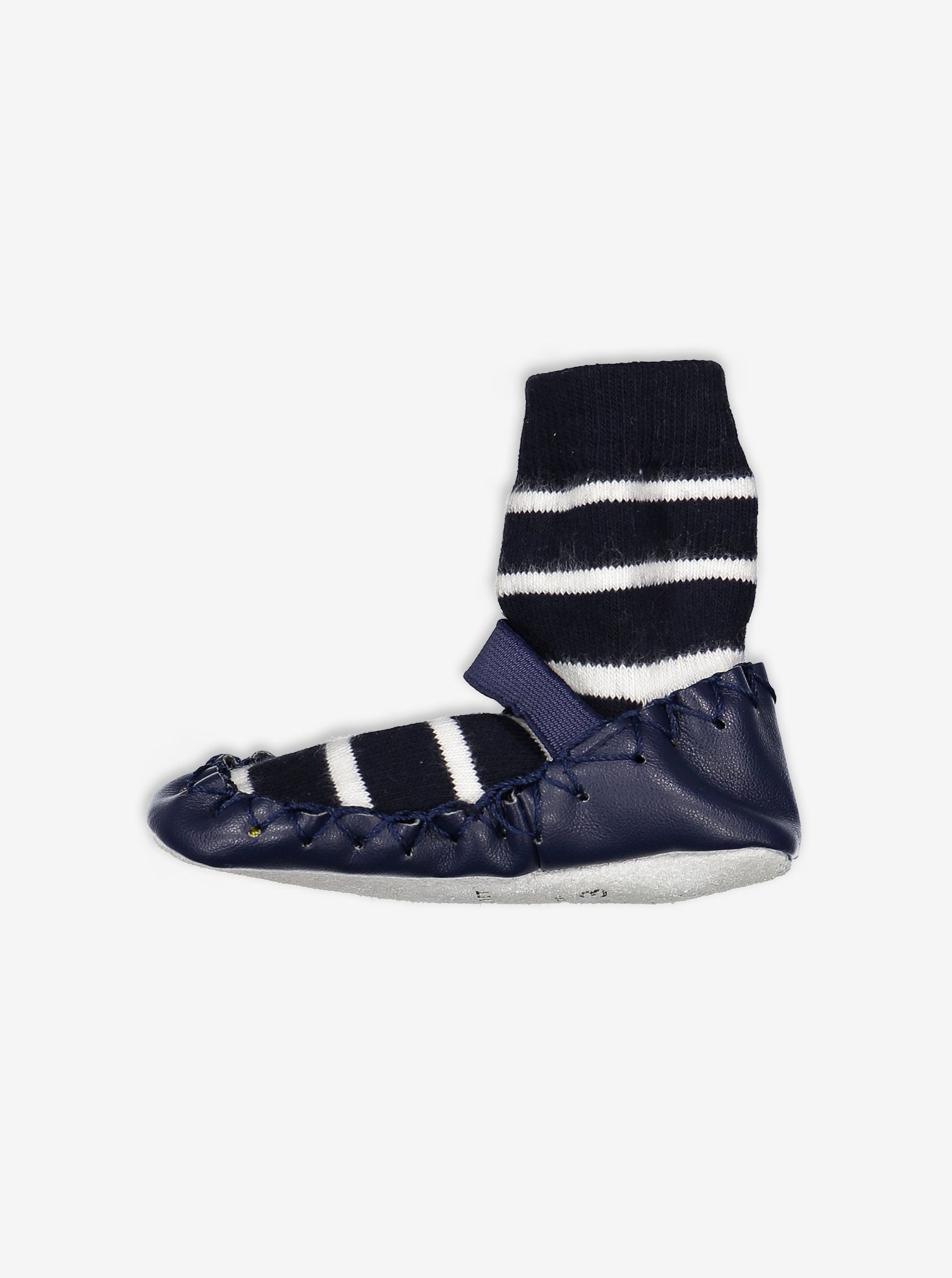 PO.P classic navy and white striped  Moccasins