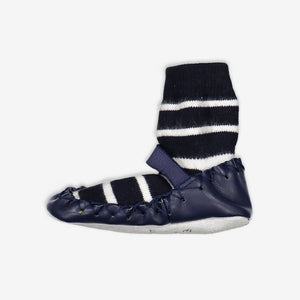 PO.P classic navy and white striped  Moccasins
