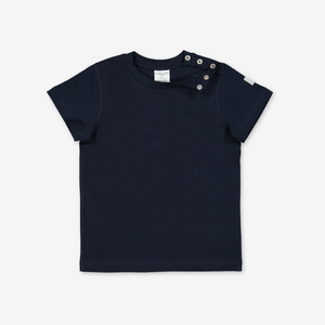 navy blue classic kids t-shirt, ethical organic cotton, polarn o. pyret quality