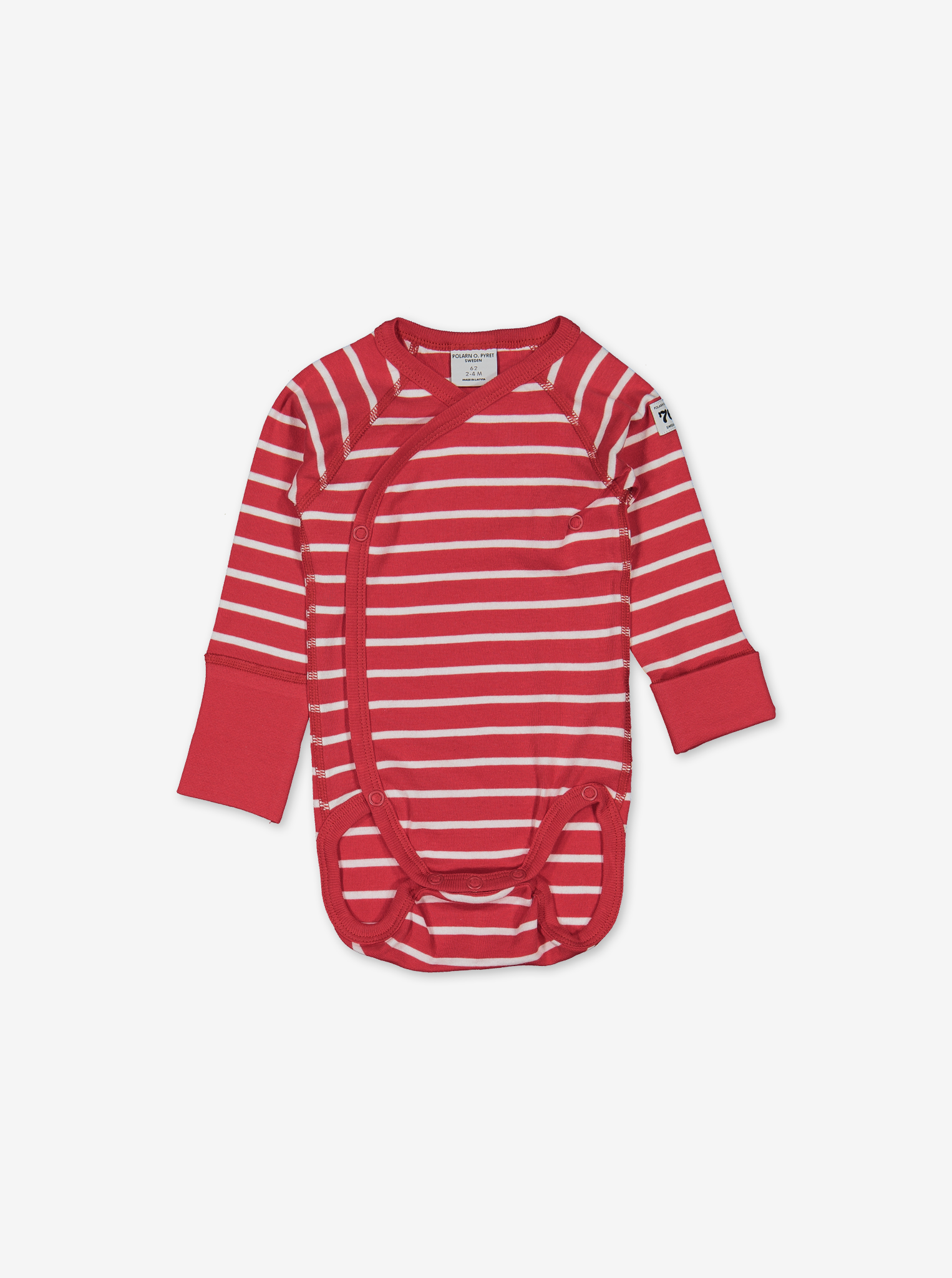 PO.P Stripe Baby Bodysuit Red Unisex Preterm-6m