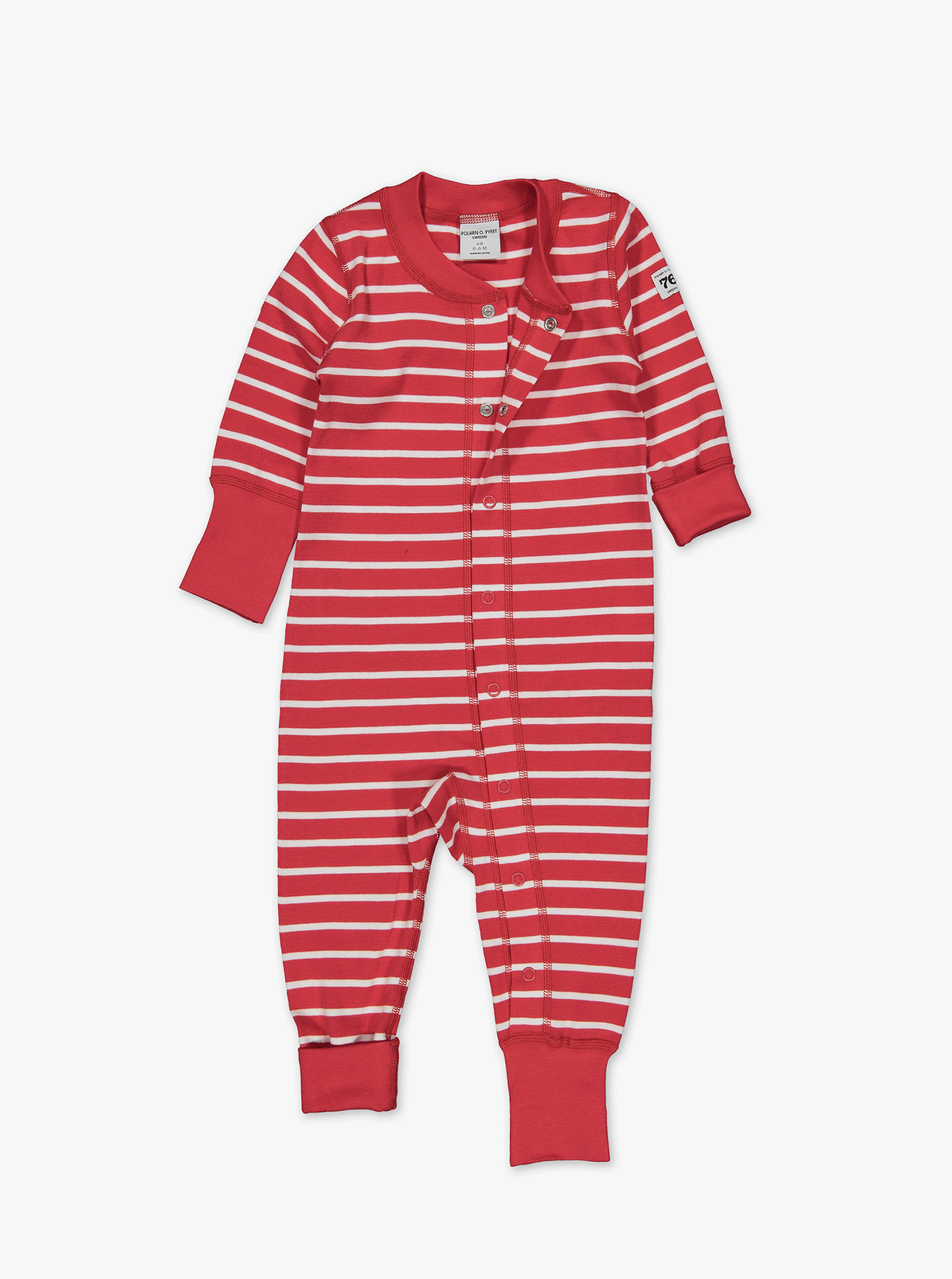 PO.P Stripe Baby All-In-One Red Unisex Preterm-2y