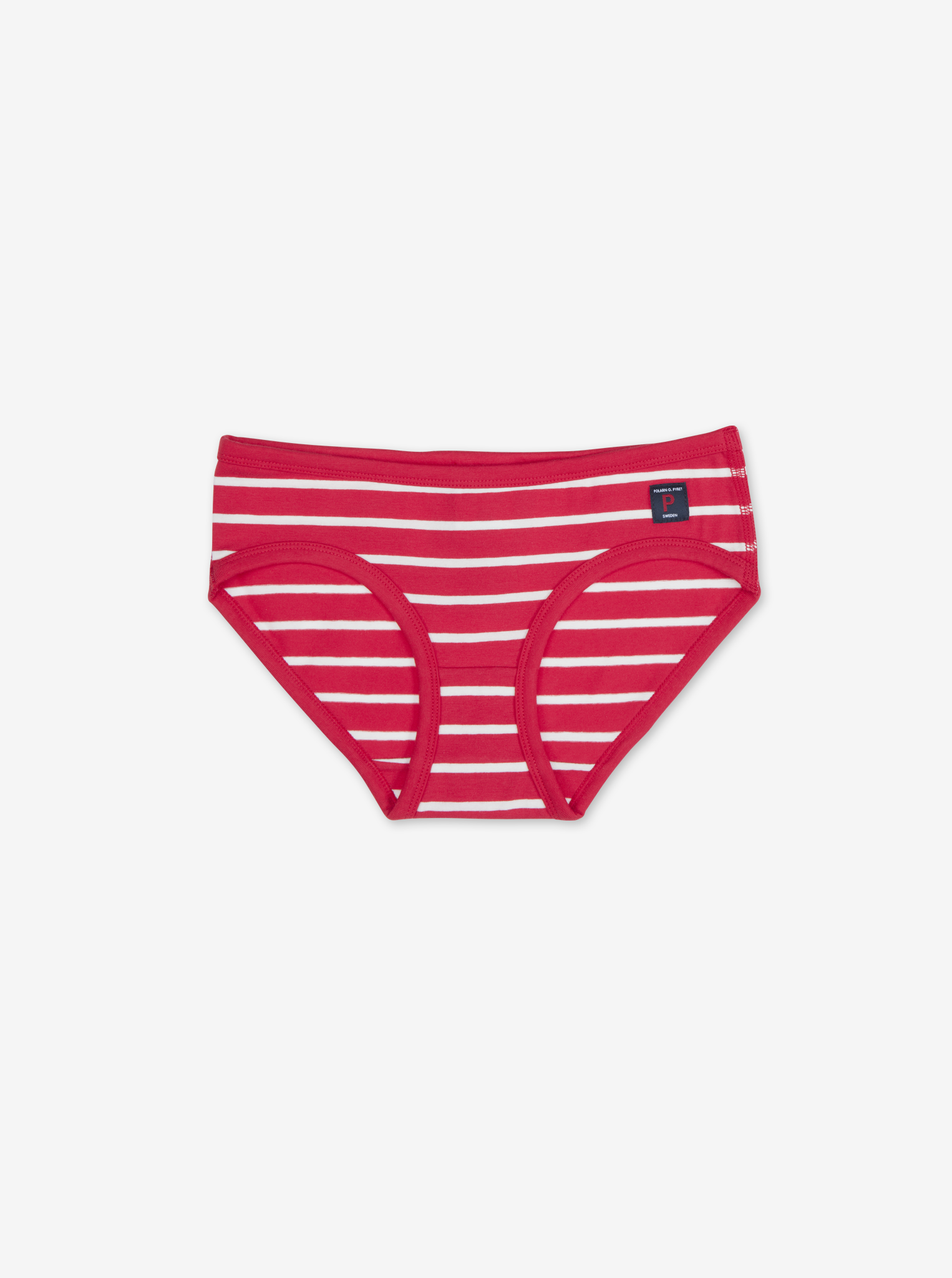 girls comfortable organic cotton red and white stripe briefs pants, quality polarn o. pyret