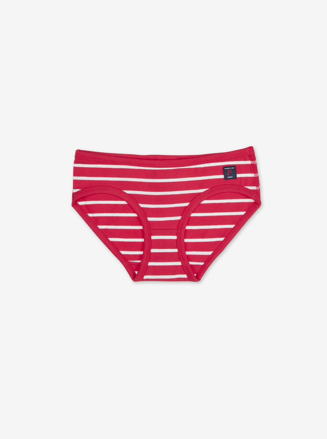  PO.P classic red and white girls briefs made with organic cotton 
