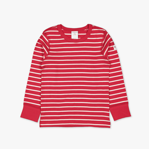 kids top red and white stripes, organic cotton ethical quality, polarn o. pyret
