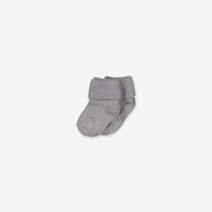 baby/kids grey organic cotton socks, 2 pack, quality polarn o. pyret