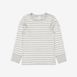 kids grey striped top, quality ethical polarn o. pyret children