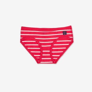 girls red and white striped pants briefs, comfortable quality organic cotton, polarn o. pyret