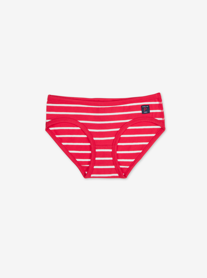 girls pants briefs red and white stripe, organic cotton comfortable, polarn o. pyret quality 